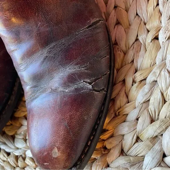 Vintage Lucchese Cherry Ostrich Quill Cowboy Western Men's Boots 8.5D - Picture 11 of 11